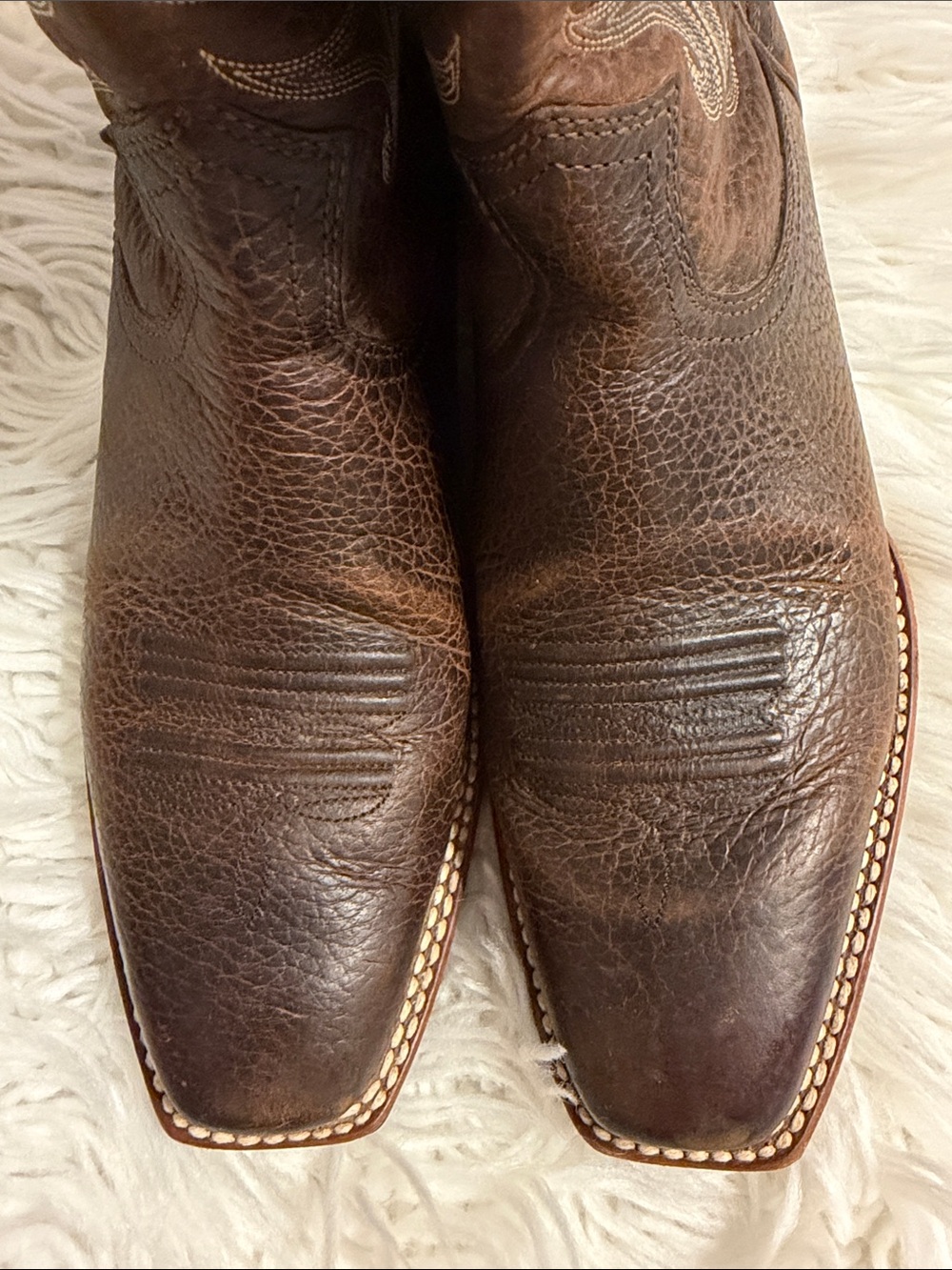 Ariat Brown Leather Western Boot Interior Detail size 8.5 BNWOT - Picture 3 of 12